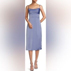 WeWoreWhat Women's Cowl Midi Dress Slate Blue Size 2 NWT